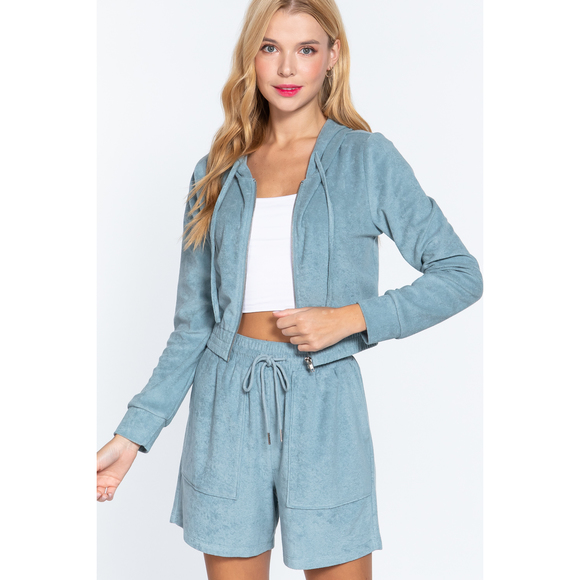 Hoodie Terry Towelling Jacket - Picture 3 of 8